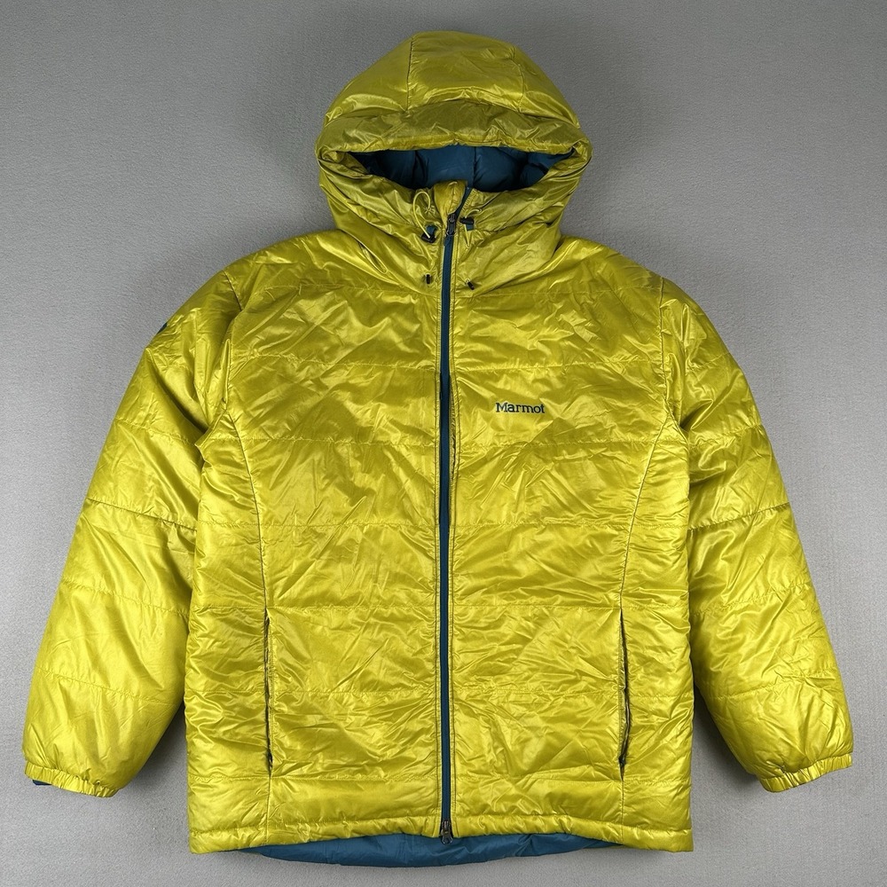 Marmot West Rib Parka Jacket Men's Large Green Blue Warmcube Down Insulated